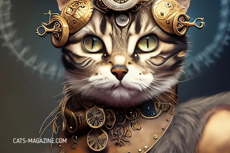 Steampunk cat portrait, Cats Magazine