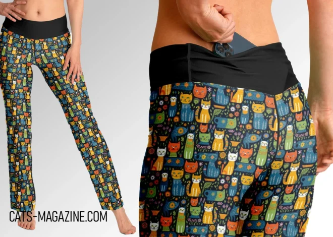 Purr-fectly Stylish Cat Printed Leggings and Sports Bras for Every Cat Lover