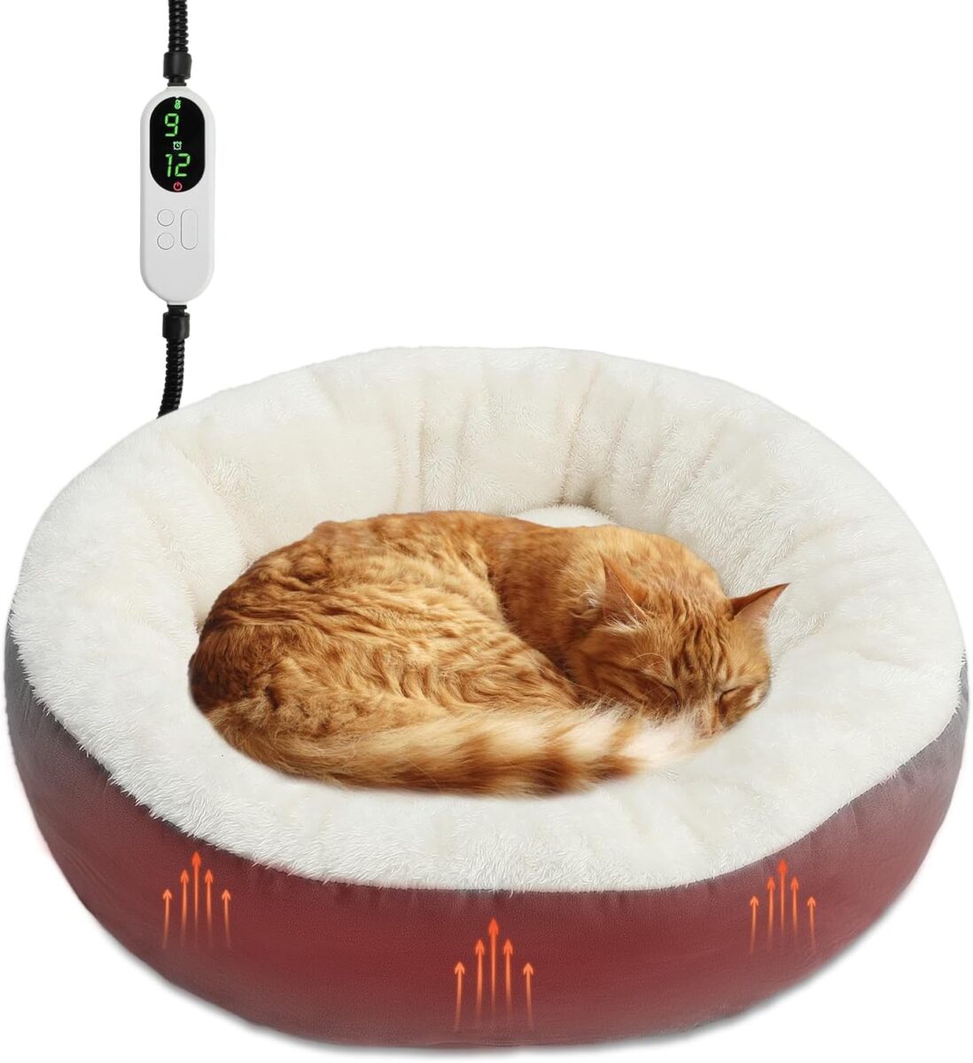 Rypet Soft & Cozy Donut Heated Cat Bed