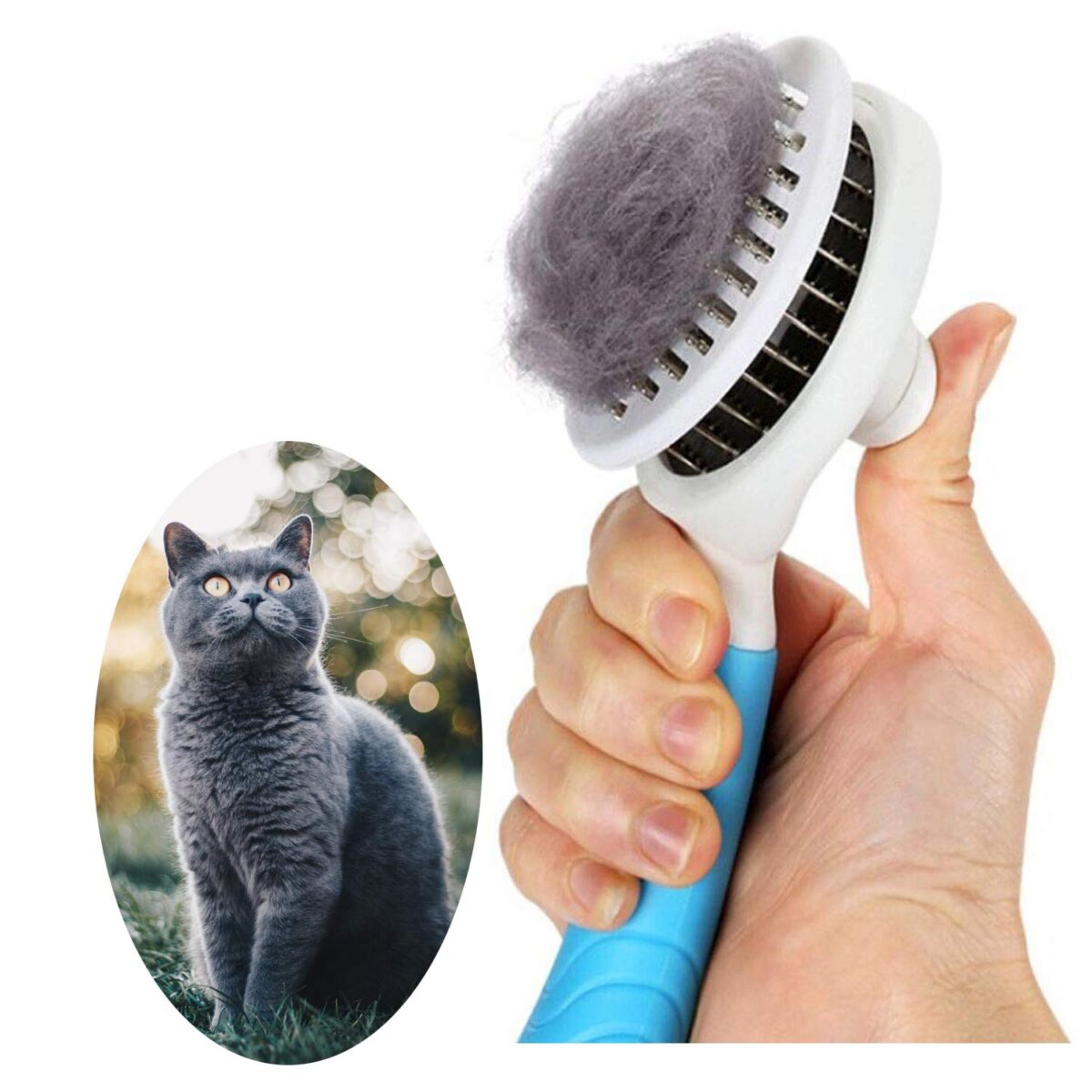 Upgraded Cat Self-Cleaning Slicker Brush