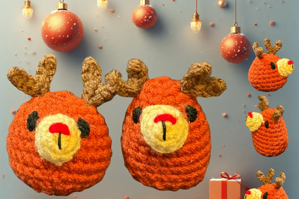 Winter reindeer duo | one weighted, one lightweight cat toy