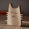 Zen Cat handmade plywood cat decor – warm grain Handmade plywood cat decor with warm wood grain and minimalist design