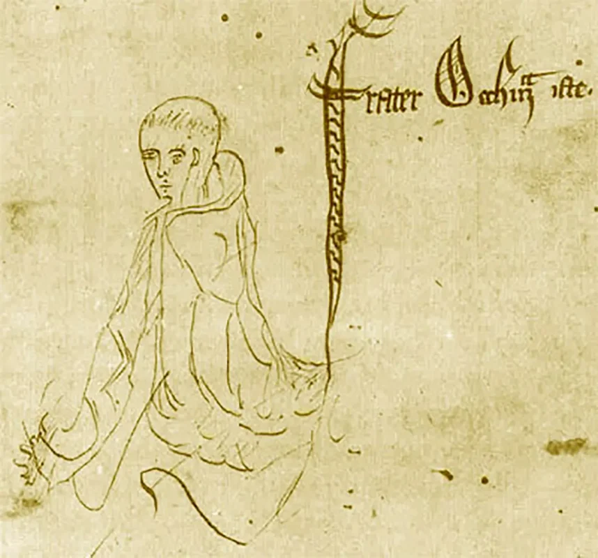 Medieval illustration of William of Ockham from a 1341 Summa Logicae manuscript